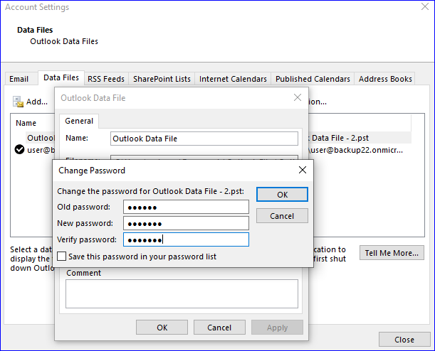 Remove Password from PST file 3